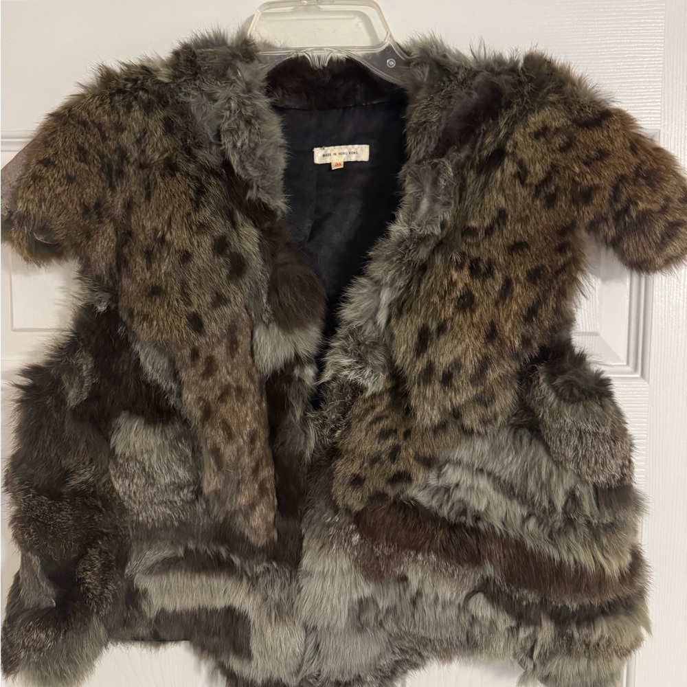 Rabbit Fur Animal Print Vest